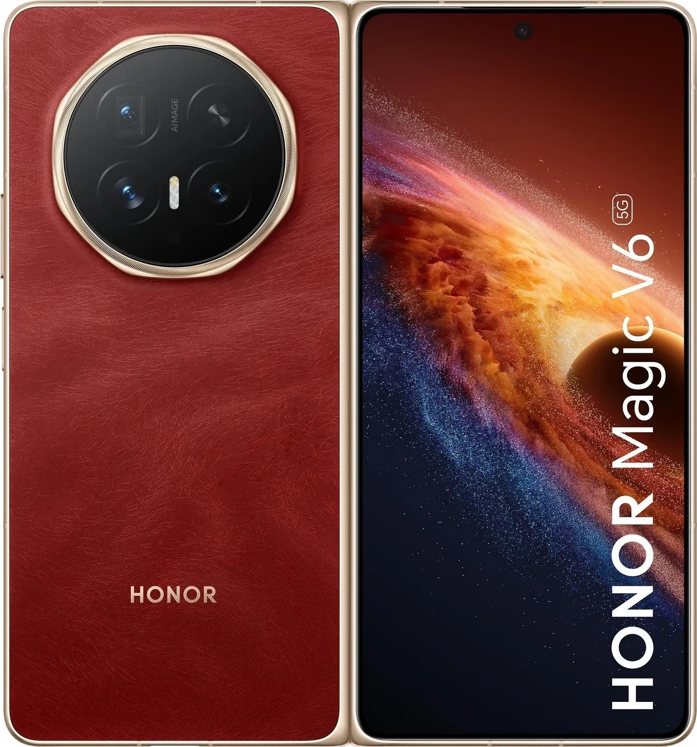 Celular HONOR Magic V6, 16GB RAM, 512GB, i kuq, foldable