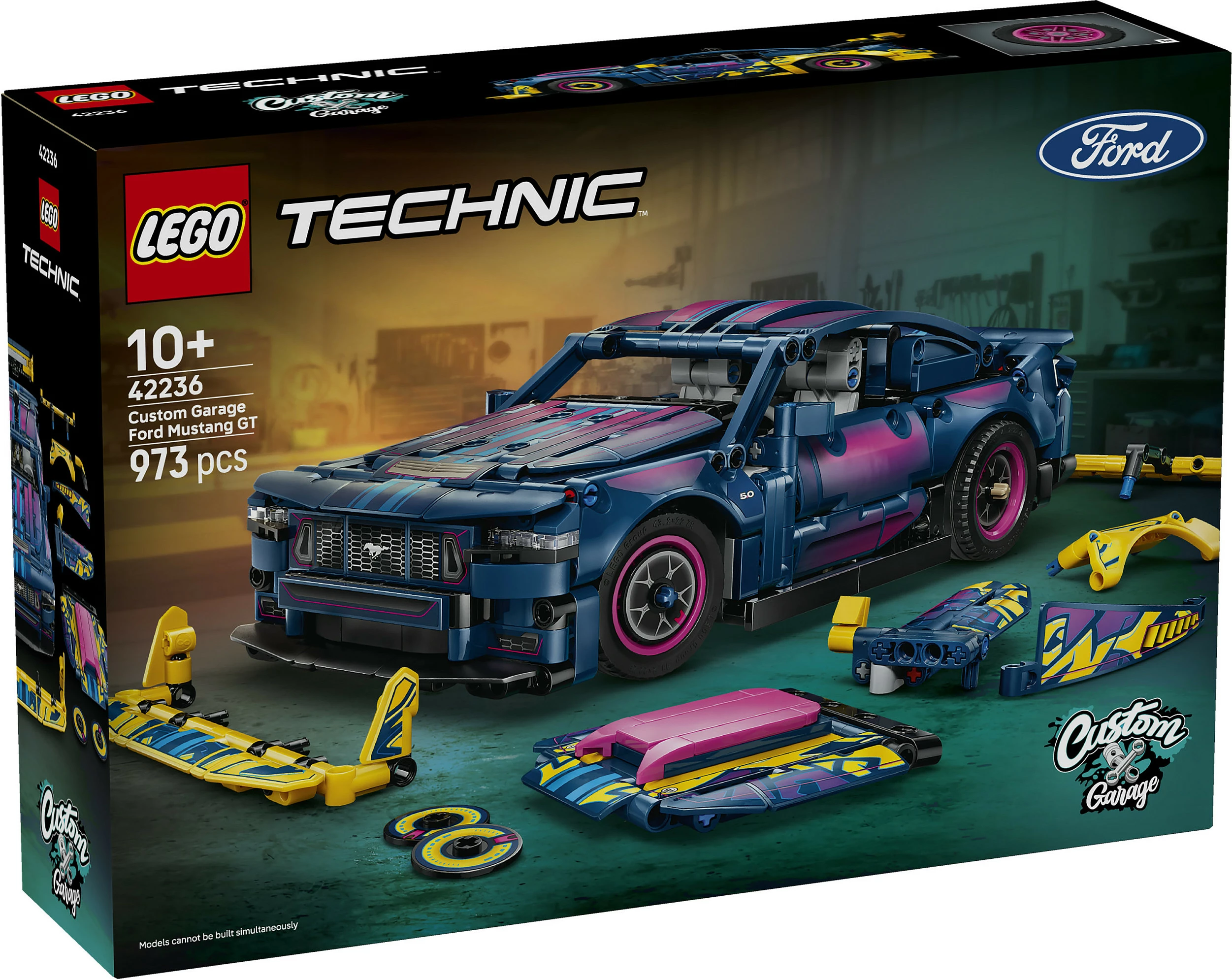 Set ndërtimi LEGO Technic 42236 Custom Garage Ford Mustang GT, 973 pjesë, 10+, shumëngjyrësh