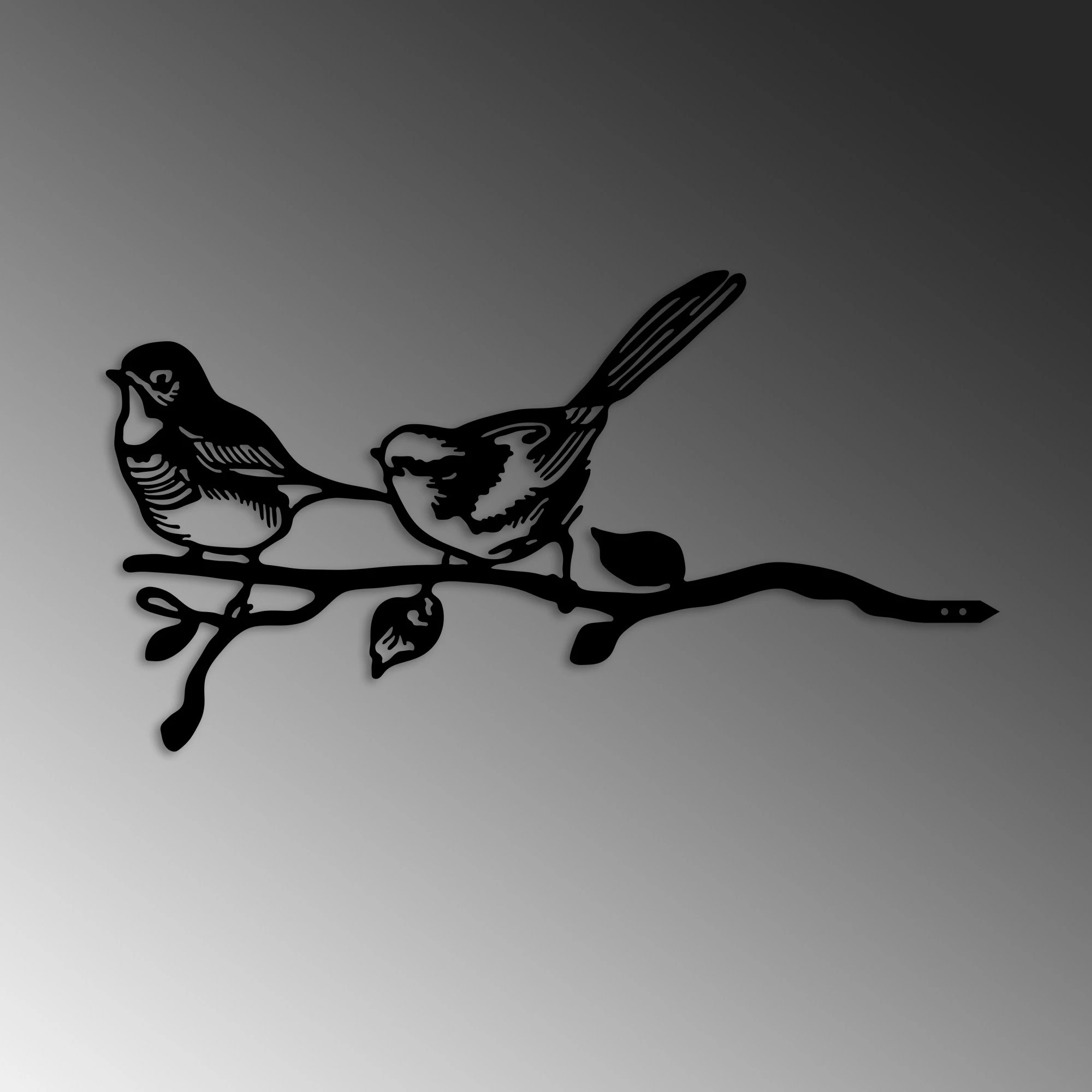 Dekor për kopsht, zog në degë, ngjyrë e zezë, Aberto Design, 50x26cm