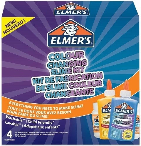 Set slime që ndërron ngjyrë Elmer's DIY, blu dhe verdhë