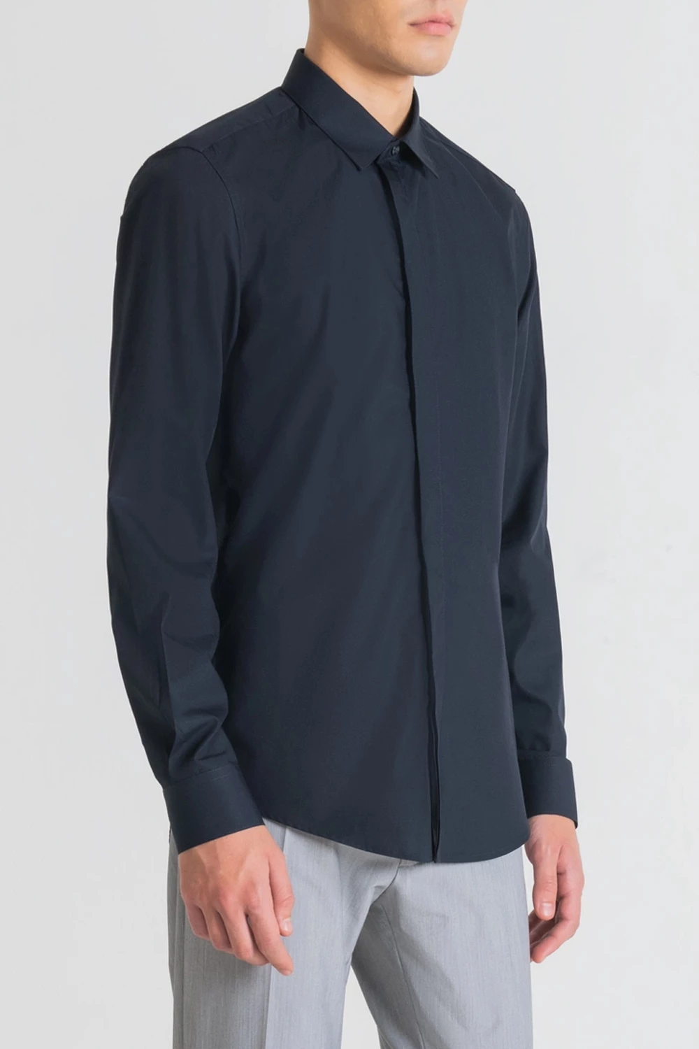 Këmishë për meshkuj Antony Morato London Slim Fit FA400078, e kaltër [Madhësia: XS]