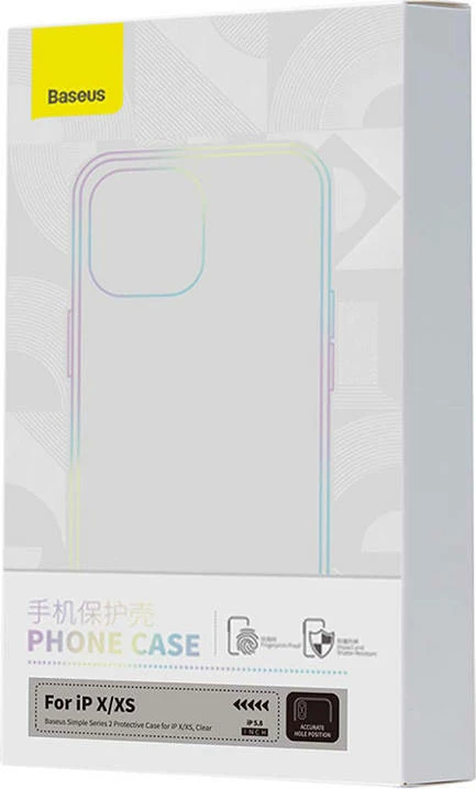 Mbështjellës Baseus Simple për iPhone X, transparent