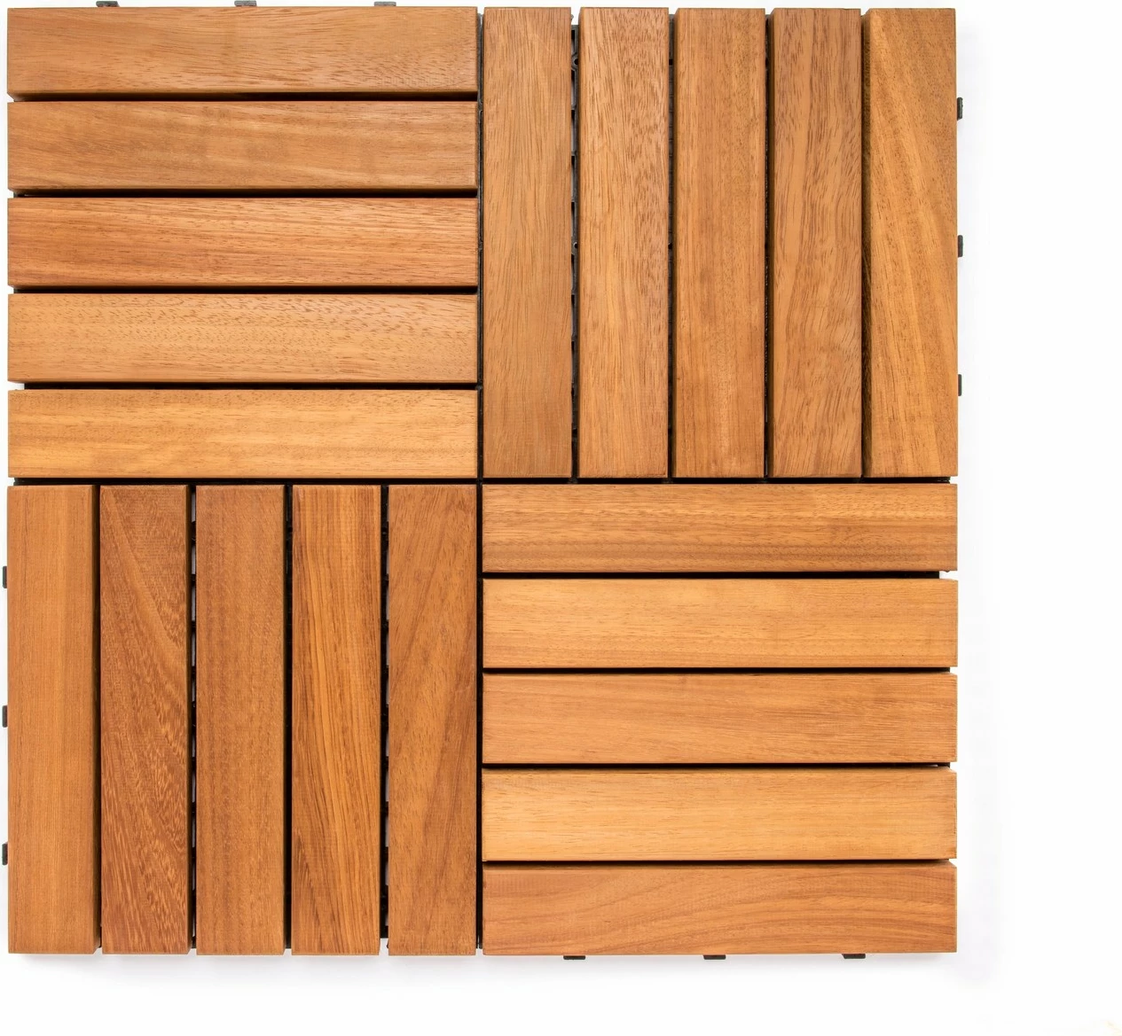 Set pllaka druri për dysheme (10 copë), Atelier del Sofa, ngjyrë kafe, IROKO WOOD