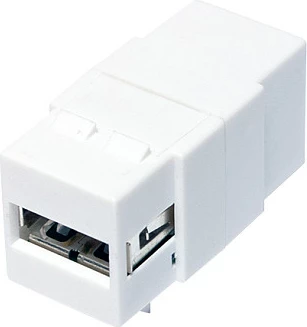 Keystone adapter USB 2.0 LogiLink, USB-A F në USB-B F, i bardhë