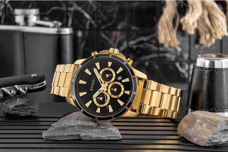 Orë dore për meshkuj Skmei, e zezë