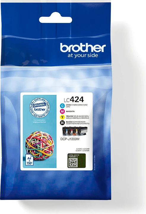 Toner Brother LC424VAL, 4 copë, 750 faqe, Multipak, Ngjyrë e zezë, Cian, Magenta, Verdhë