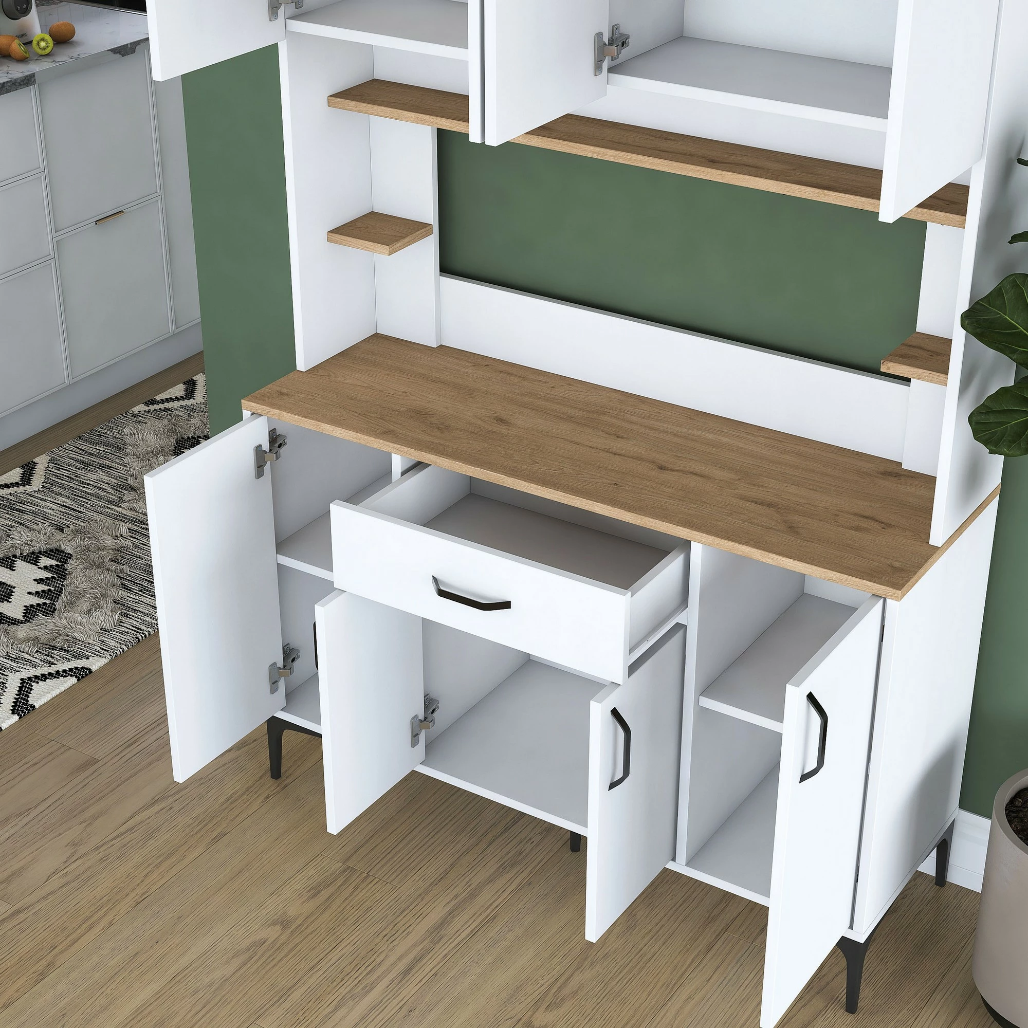 Dollap multifunksional, ngjyrë e bardhë, Skye Decor, JE177 - 3348