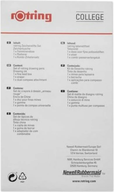 Set stilolapsa teknikë ROTRING isograph College, 3 copë