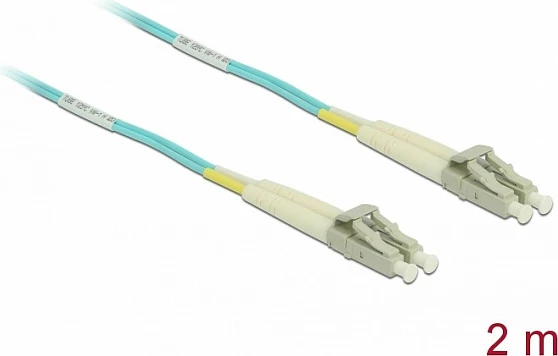 Kabllo fibër optike DeLOCK LC-LC OM3 Multimode, 2 m, aqua
