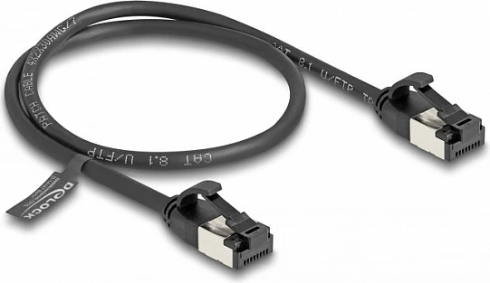 Kabllo rrjeti Ethernet DeLOCK Cat8.1 RJ45, 0.5 m, 40 Gbps, U/FTP, e zezë