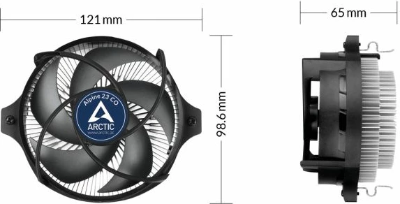 Ftohës procesori ARCTIC Alpine 23 CO, 90mm PWM, për AMD AM4/AM5, i zi