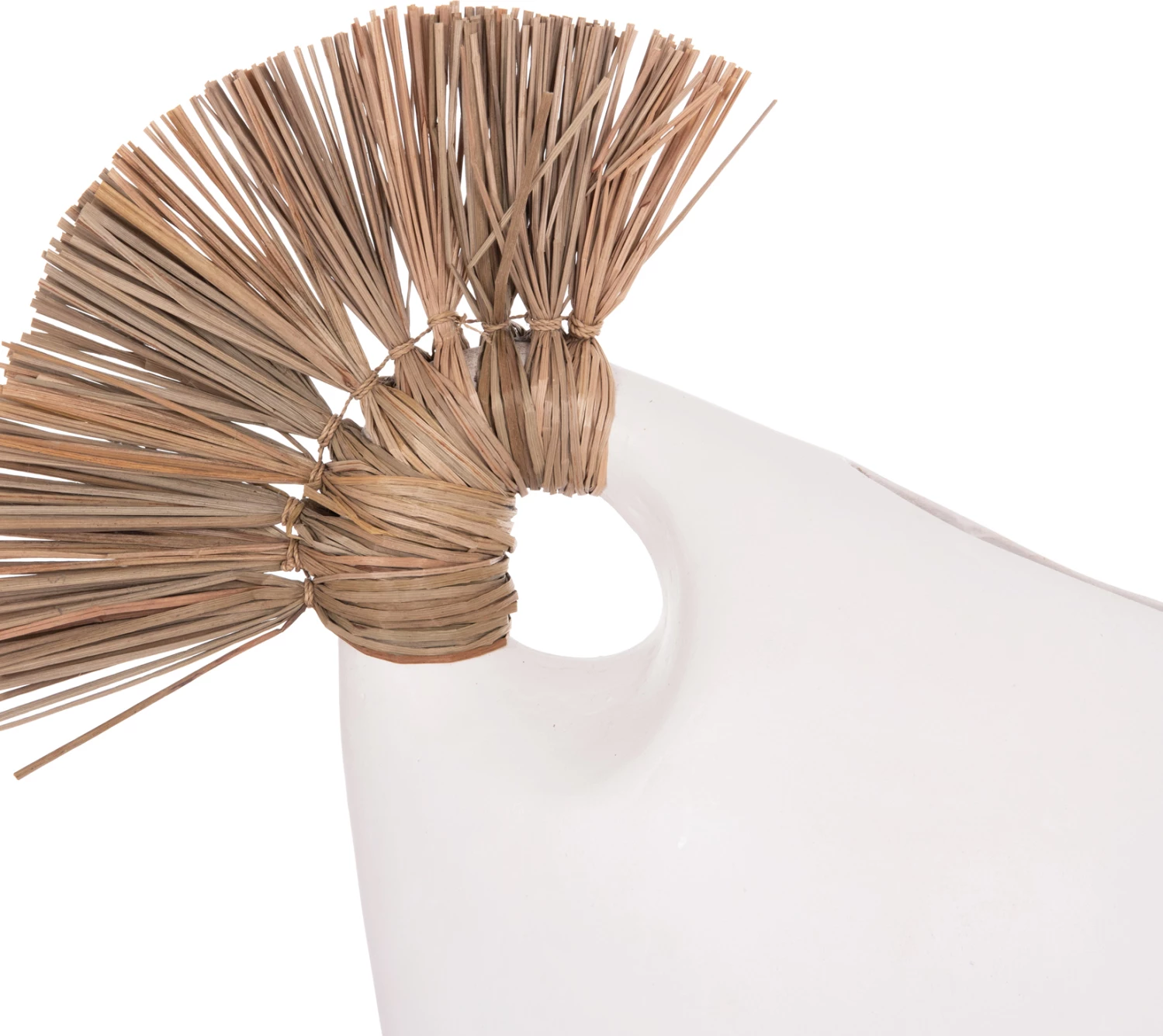 Vazo dekorative tavoline ALICA2, terrakotë e bardhë, dorezë me bar, 44x18x50cm