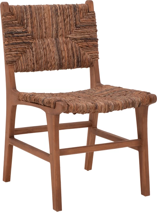 Karrige Refane, ngjyrë natyrale, dru teak dhe litar banane, 50x58x85cm