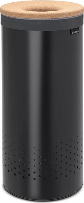 Shportë rrobash Brabantia 120008 35L rrethore me kapak, mat e zezë