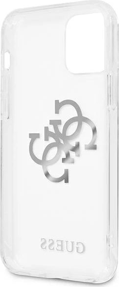 Mbështjellës Guess GUHCP12LKS4GSI për iPhone 12 Pro Max 6.7", transparent, me varëse argjendi