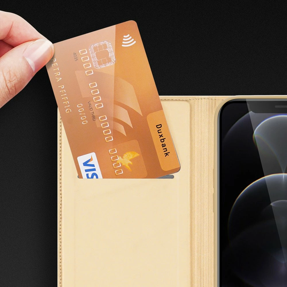 Mbështjellës Dux Ducis Skin Pro Bookcase për iPhone 13 Pro Max, ari