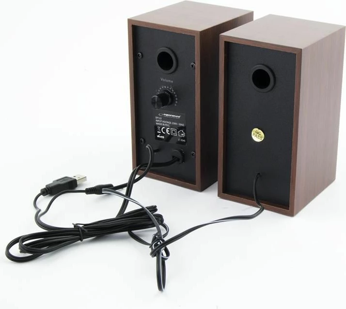 Altoparlantë për kompjuter Esperanza Folk EP122 2.0 3W RMS me USB, kafe