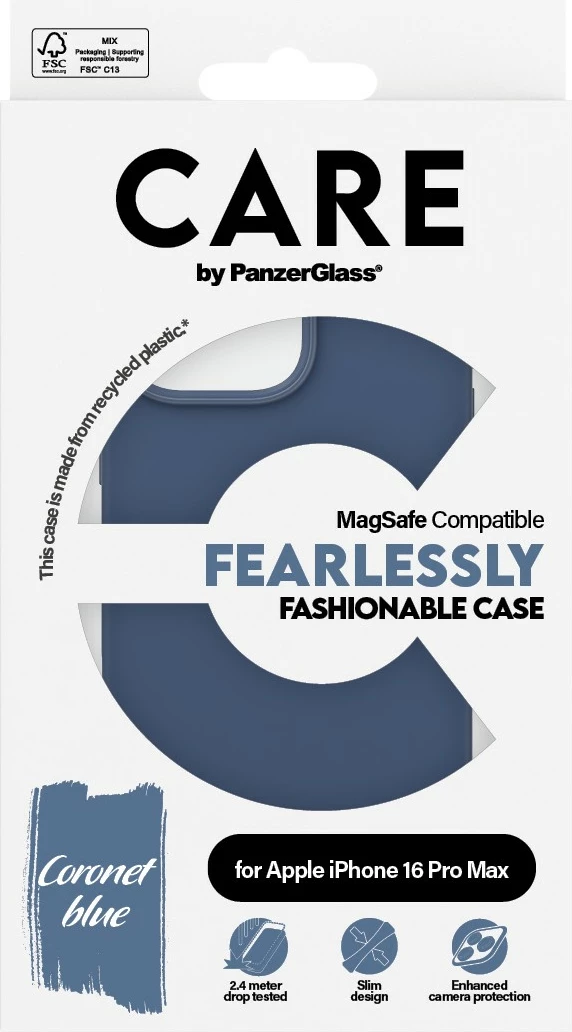 Mbështjellës PanzerGlass CARE Case MagSAFE për iPhone 16 Pro Max, blu
