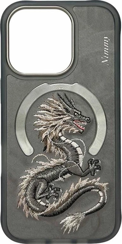 Koverte MagSafe Nimmy Dragon për iPhone 16 Pro Max, gri