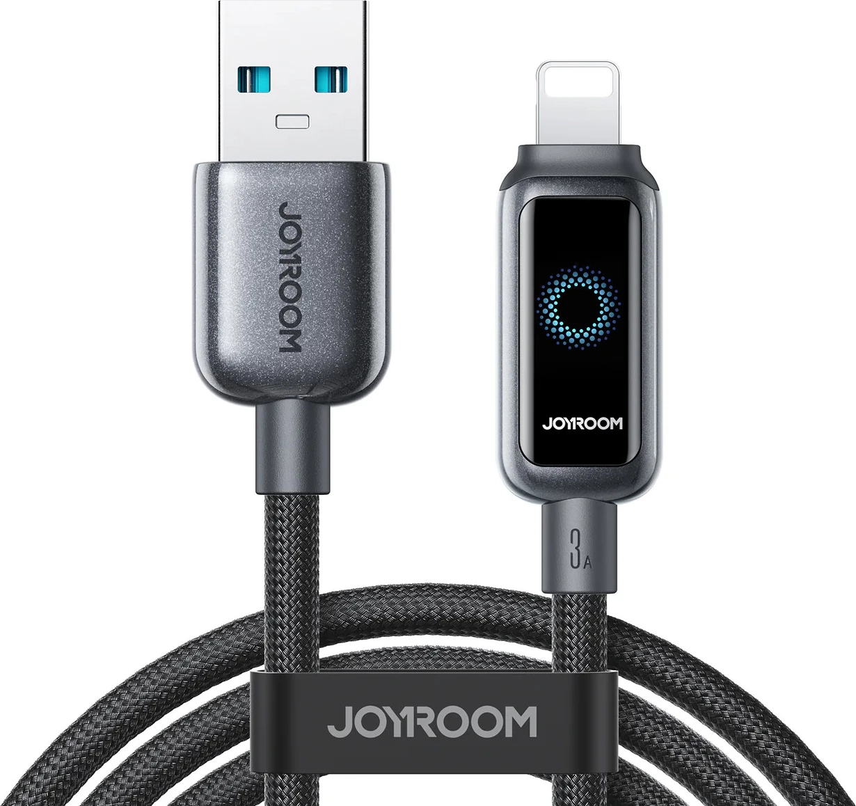 Kabllo karikimi dhe të dhënash, Joyroom S-A55 StarFlight, USB-A në Lightning, 1.2 m, 3A, USB 2.0, e zezë