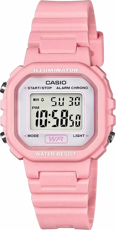Orë dore digjitale femra CASIO LA-20WH-4A1EF, rozë, me kuti