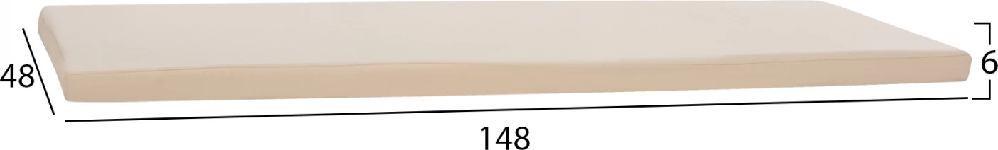 Jastëk për bencë, poliester, Chios, bezhë, FH11242.01P, 149x48x5 cm