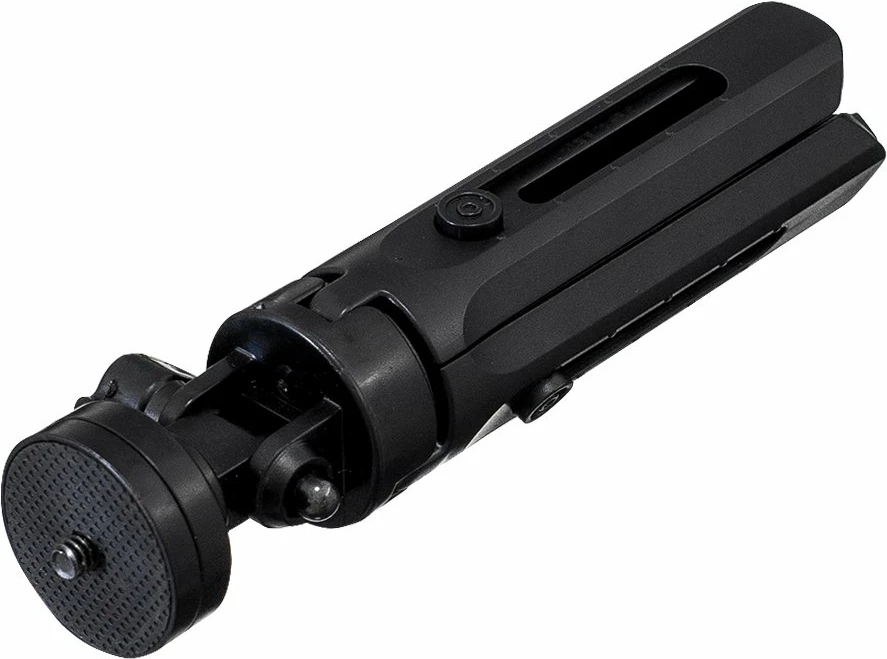 Mini tripod/selfie stick Hurtel 16-21 cm, për celular/GoPro, kllapë 55-90 mm, rrotullim 360°, i zi