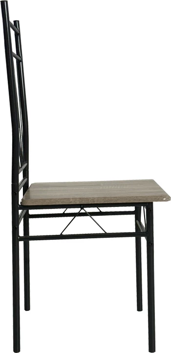 Tavolinë me karrige Roza II, set 5 copë, MDF, këmbë metalike, ngjyrë gri, 110x60x74cm