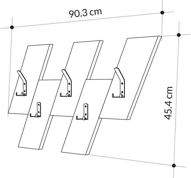 Varëse muri Livy, ngjyrë e bardhë, melaminë, 75.2x1.8x45.3cm