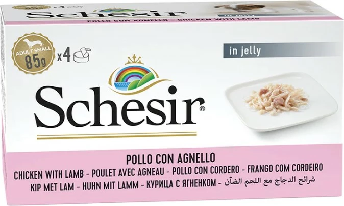 Ushqim për qen Schesir, 6x4x85 gr