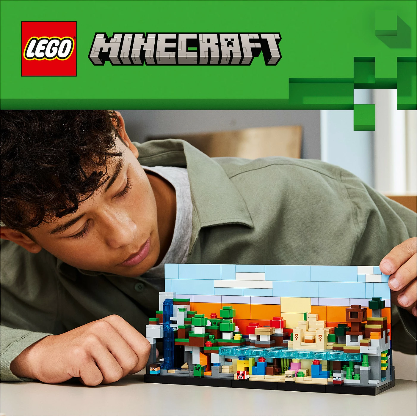 Set ndërtimi LEGO Minecraft Mini Biomes 21589, 797 copë, 12+, shumëngjyrësh