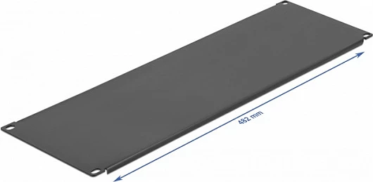 Panel i verbër për kabinet rrjeti 19" DeLOCK 4U, metal, i zi