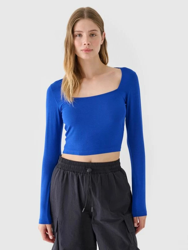 Maicë me mëngë të gjata slim 4f femra