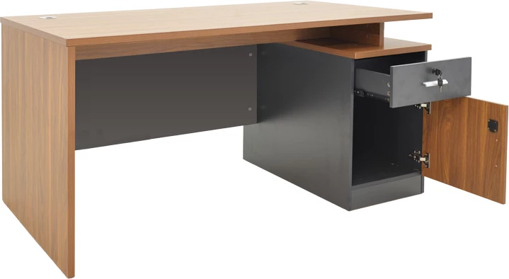 Tavolinë profesionale për zyre Oscar, ngjyrë arre-gri e errët, 180x90x76cm