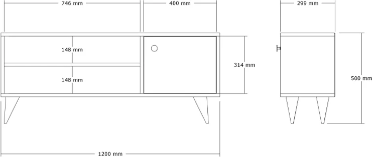 Dollap TV Wison, ngjyrë sonoma, 120x29x50cm