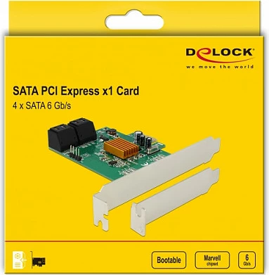 Kontroller SATA DeLOCK PCIe 2.0, 4-kanal, SATA 6Gb/s