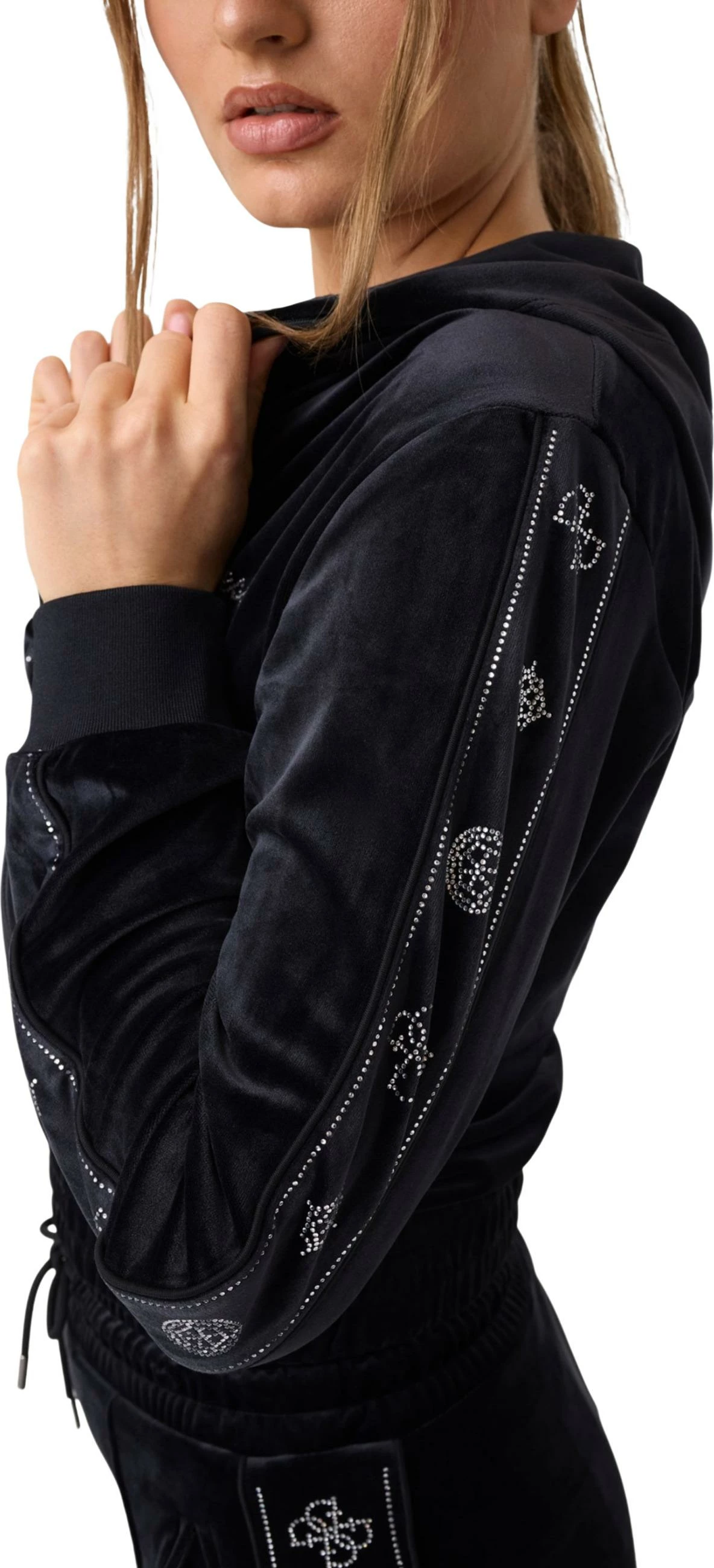 Duks me kapuç me zinxhir për femra Guess Active Amalia V6BQ07 K6301, i zi [Madhësia: XL]