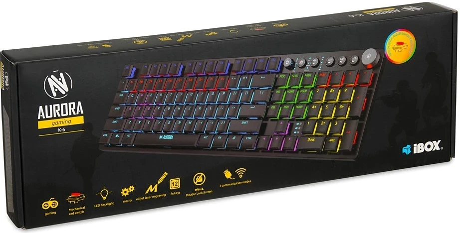 Tastierë IBOX Aurora K-6, e zezë