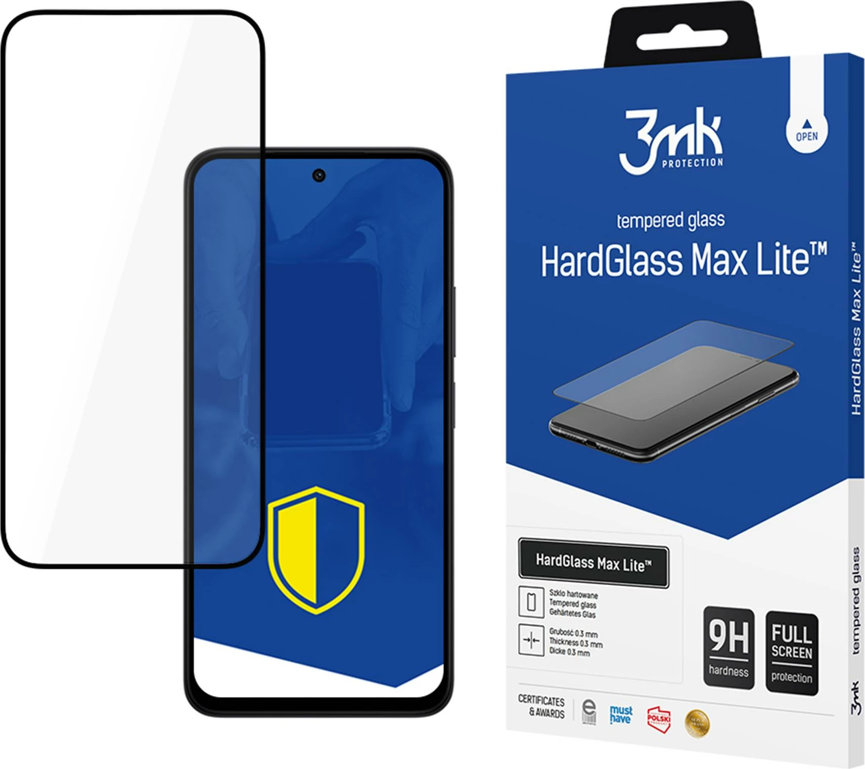 Xham mbrojtës 3mk HardGlass Max Lite për Xiaomi Redmi 15 5G, i zi