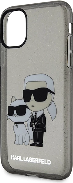 Mbështjellës Karl Lagerfeld KLHCN61HNKCTGK për iPhone 11/XR 6.1", Glitter, i zi