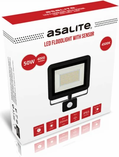 Reflektor LED ASALITE ASAL0116 50W 4500K 4000 lm me sensor, i zi