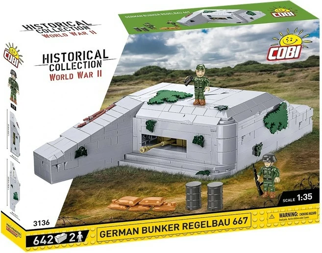 Set lodrash ndërtimi Cobi Klocki German Bunker Regelbau 667, 642 pjesë, me figura, plastikë