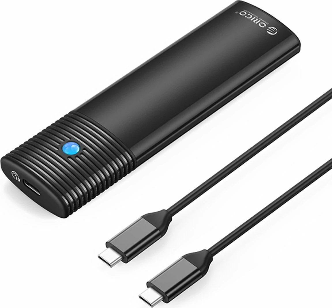 Kasë eksterne për SSD M.2 Orico PWDM2-G2-BK-EP, USB-C 3.2 Gen 2 10Gbps, NVMe/SATA, e zezë