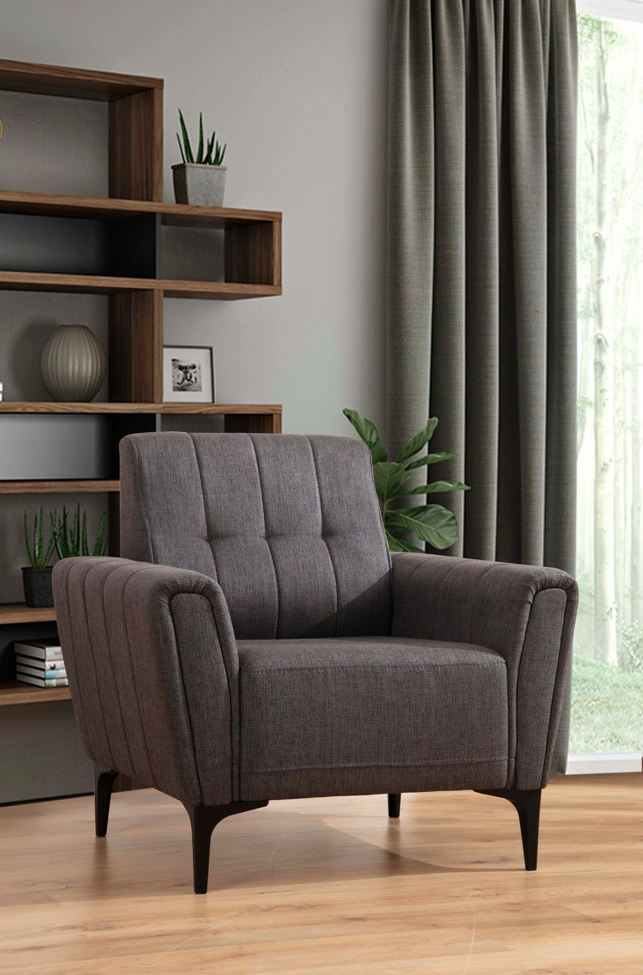 Karrige një vendëshe Atelier del Sofa, Hamlet, ngjyrë gri e errët