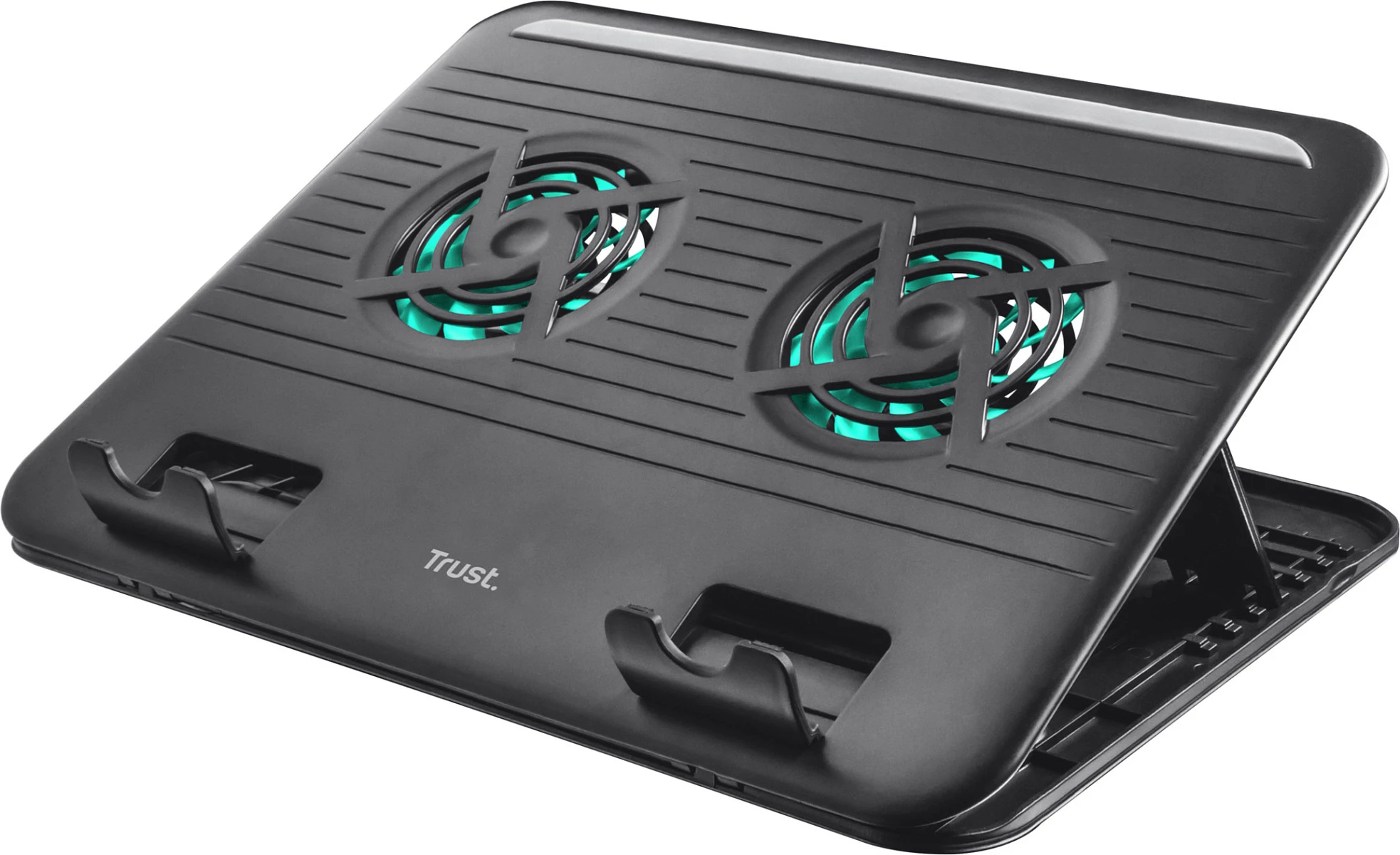 Ftohës për laptop Trust Cyclone, 2 ventilatorë, USB, i zi