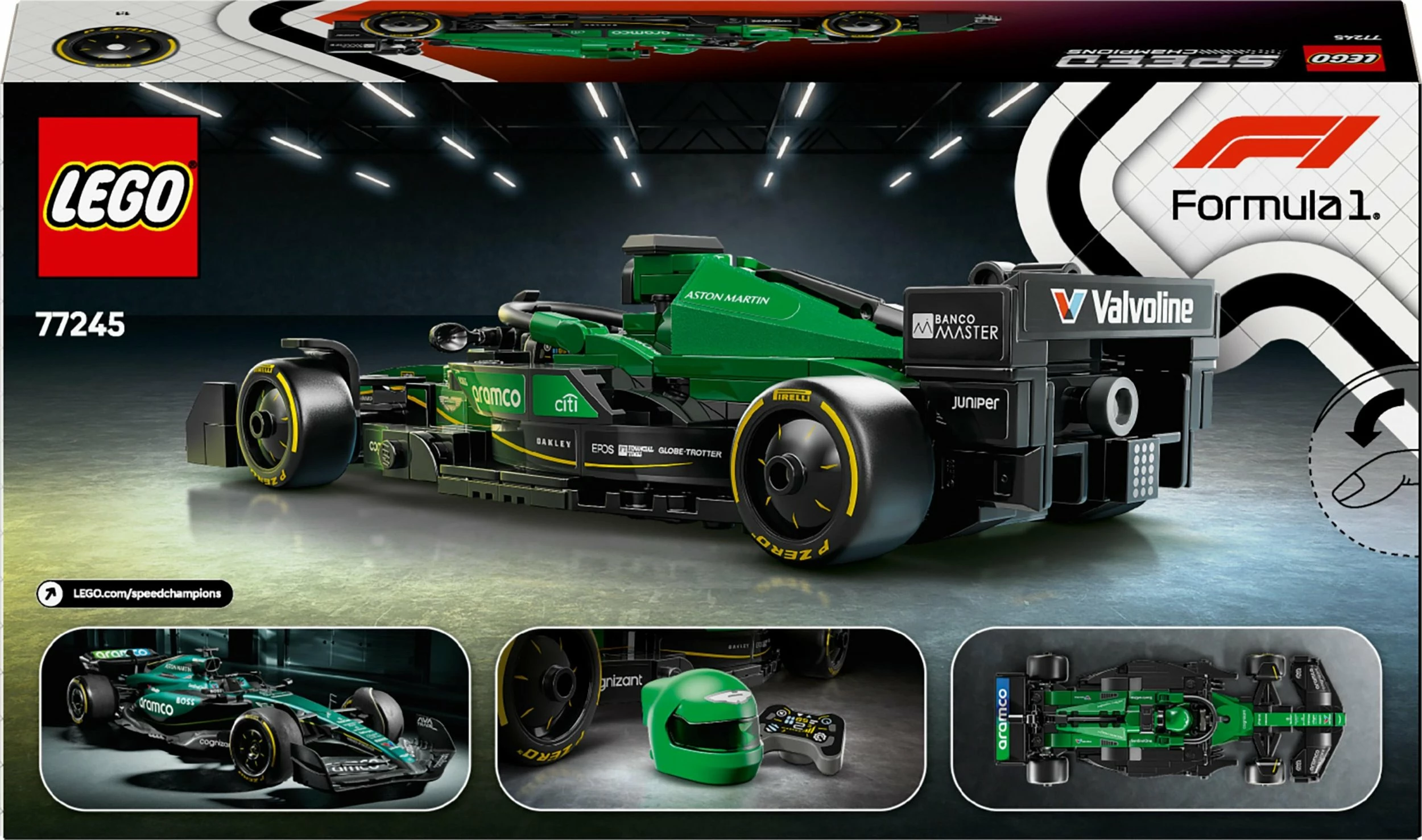 Set LEGO Speed Champions F1 Aston Martin Aramco AMR24 77245, 269 copë, jeshile
