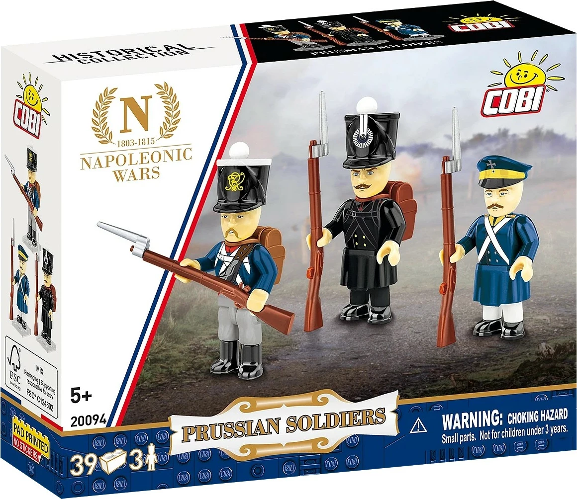 Set blloqe ndërtimi, Cobi, Prussian Soldiers COBI-20094, 39 pjesë, 3 figura, seria Napoleonic Wars