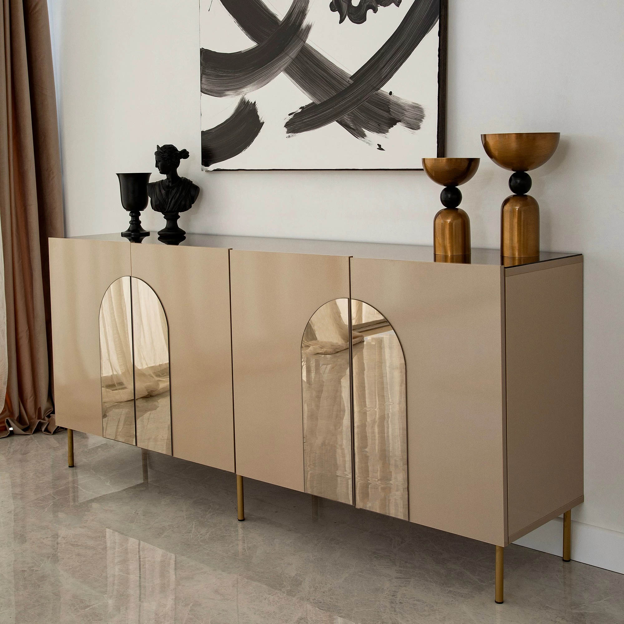 Konsol Skye Decor, Romë, bronz dhe ar