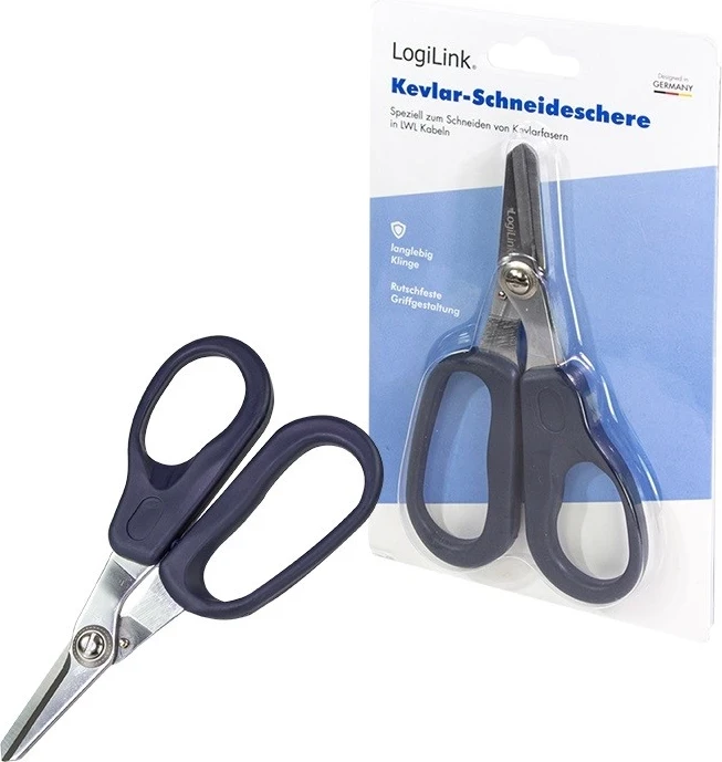 Gërshërë Logilink WZ0065, për fibra Kevlar, ngjyrë blu e errët