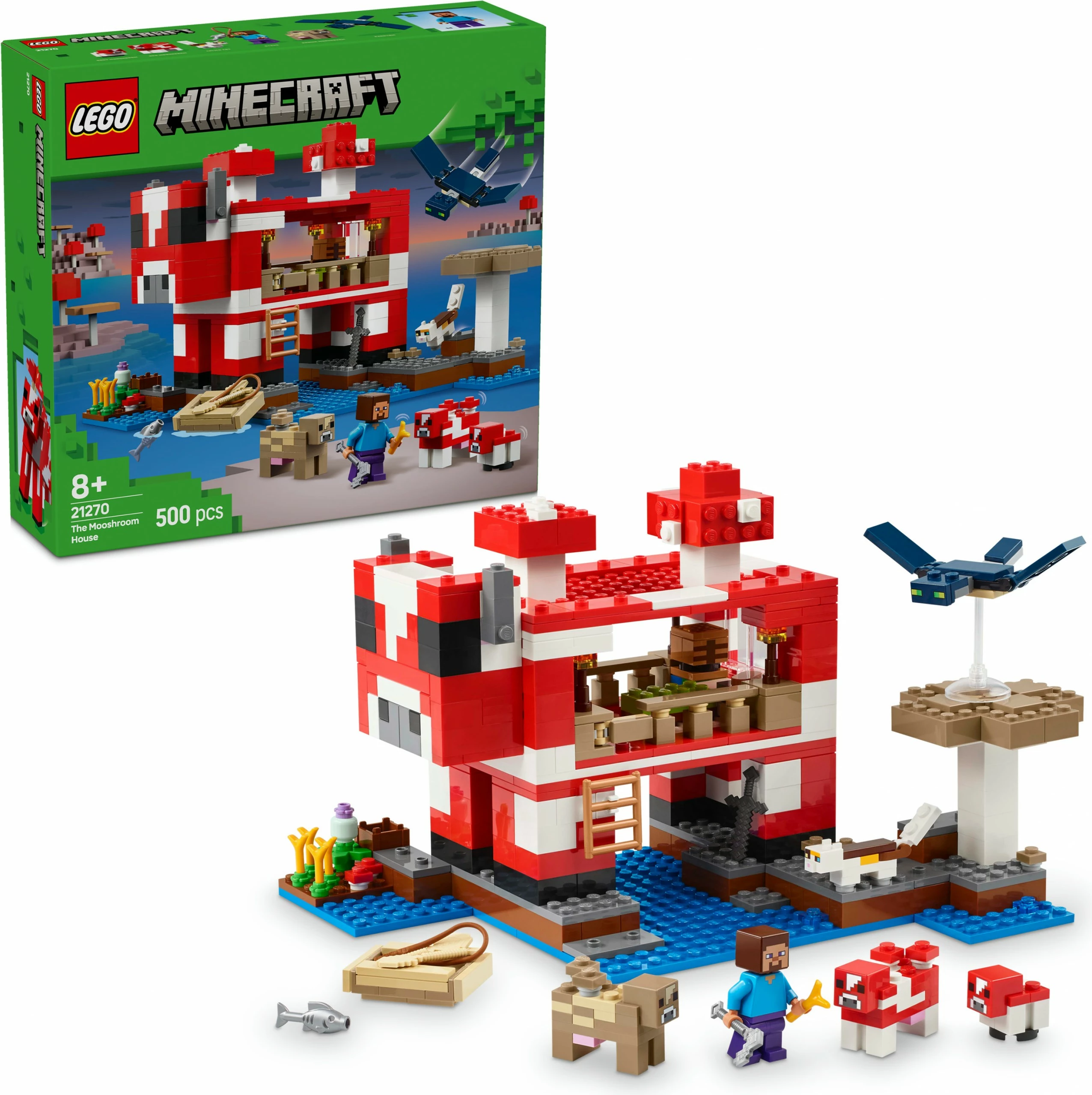 Set ndërtimi LEGO Minecraft 21270 Das Pilzkuh-Haus 500 pjesë multikolor